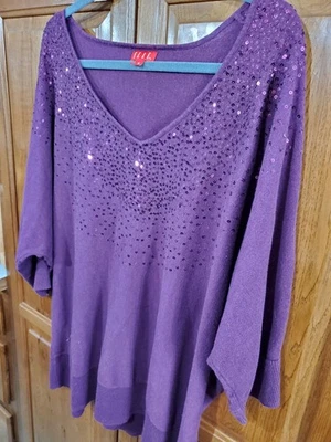 Elle Women's Purple 3/4 Sleeve Sweater Size 3X - Image 1 of 4