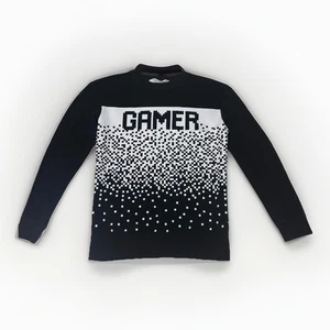 H&M Black Jumper Gamer Logo Print Kids Youth Size 10-12 - Picture 1 of 9