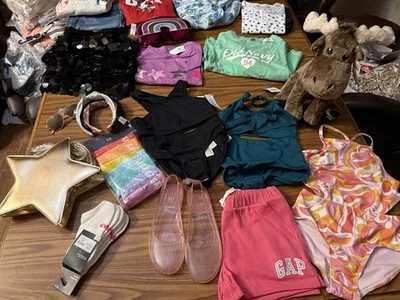 Size 8 Girls Abercrombie Gap Big Lot Wardrobe Hoodie Jeans Leggings Socks Undies - Image 1 of 4