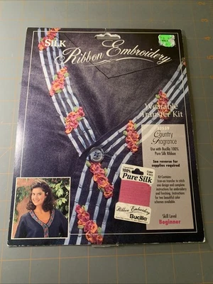 Bucilla Silk Ribbon Embroidery Country Fragrance 33559 Iron On Transfer Kit - Image 1 of 3