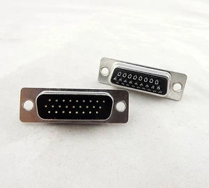 5x D-SUB DB26 26 Pin Male Straight Solder Type Adapter Connector 3 Rows DB26M - Picture 1 of 8