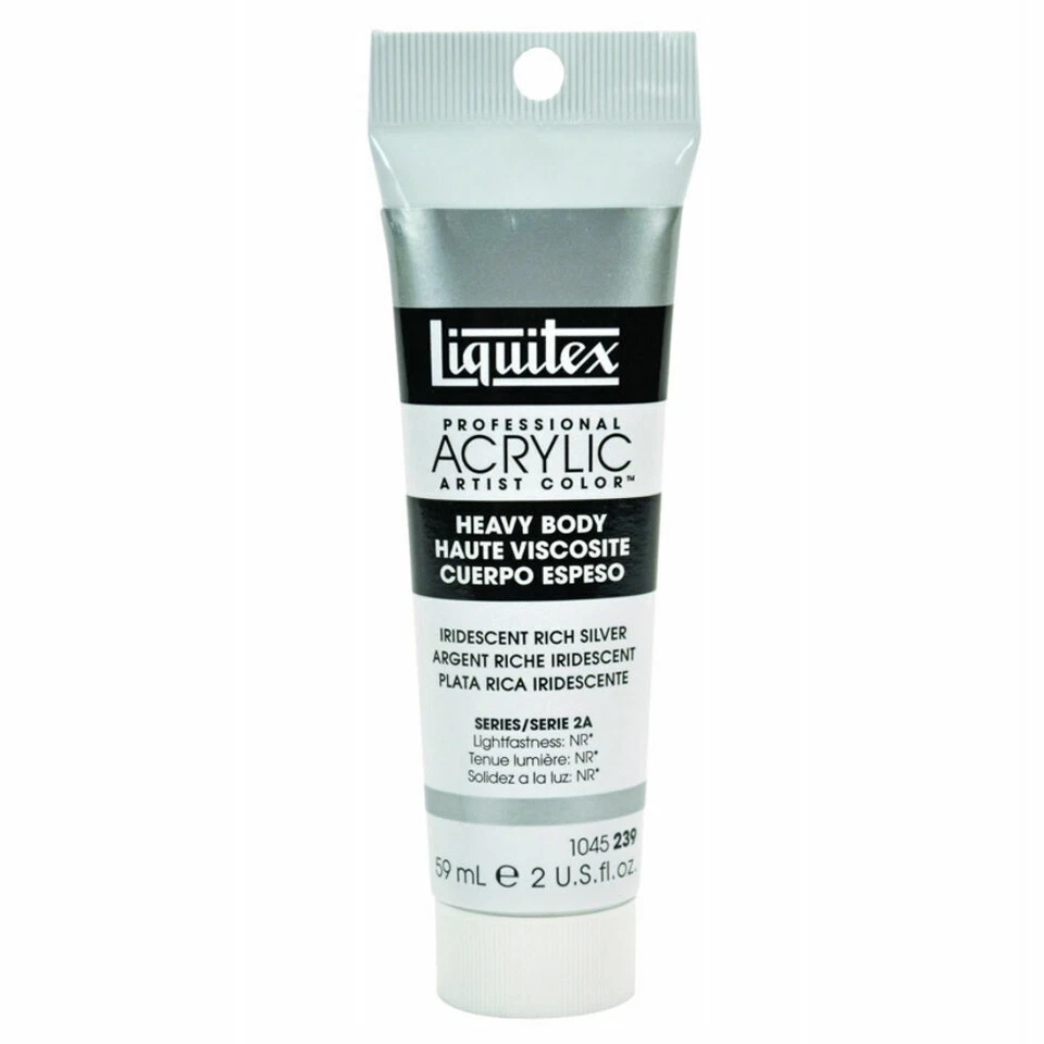 Liquitex 1045239 2oz Heavy Body Iridescent Color Rich Silver