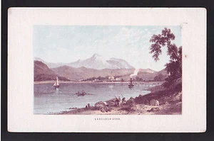 impresión artística grabada antigua Gareloch-Head paisaje Escocia Reino Unido 4 x 6,5" - Imagen 1 de 2