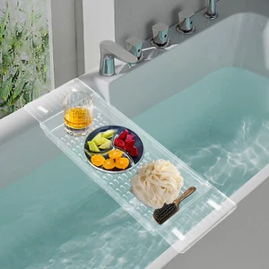 Bathtub Caddy Tray Multifunctional Bath Tub Rack Retractable Holder For Book/pad - Picture 1 of 13