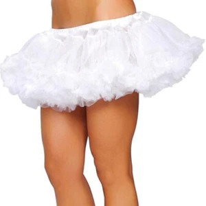 Ruffled Layered Petticoat Mesh Elastic Waistband Underskirt Tutu White 4151 - Picture 1 of 3