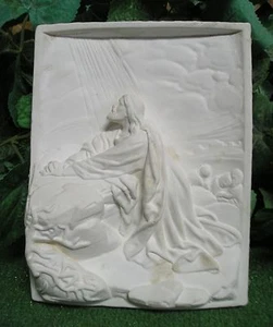 8115 Christ Jesus Praying Agony In Garden Plaque Latex Fiberglass Mold Concrete - Picture 1 of 3
