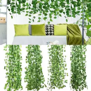 12 PCS Artificial Ivy Leaf Plants Fake Hanging Garland Plants Vine Home Decors - Picture 1 of 16