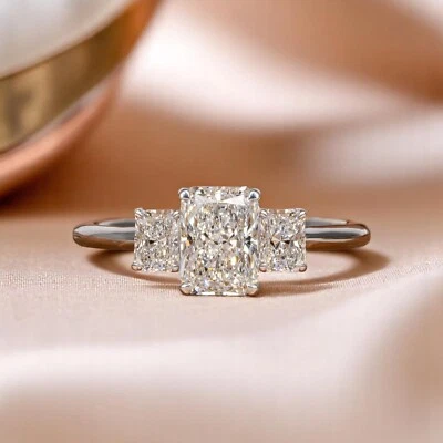 2 Carat IGI Certified Diamond Wedding Women Ring Lab Grown Radiant 950 Platinum - Image 1 of 4