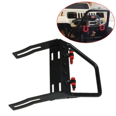 1X Metal Front Bumper w/ Winch Mount Shackles For 1:10 RC SCX10 Crawler Parts - Image 1 of 4