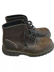 Dr Martens Boots Mens Size 12 Brown Leather Docs DMs Y2K Hip-Hop ENGLAND Vtg - Picture 1 of 15