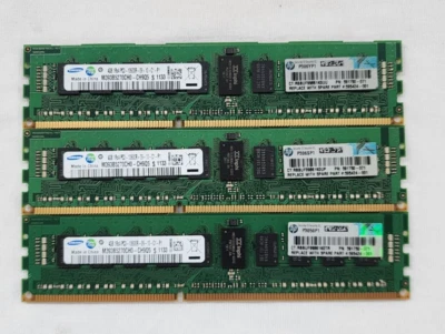 Lote de 3 módulos de memoria HP 591750-071 4GB 1Rx4 PC3-10600R DDR3 RDIMM Foto 1 de 3