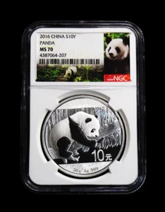 2016 China Panda Silver Coin 10 Yuan NGC MS 70 - Picture 1 of 2