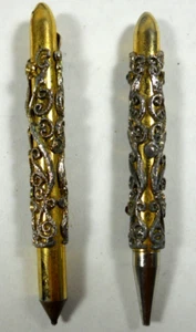 vintage 1950's ornate mini ball point pen & mechanical pencil set w/ rhinestones - Picture 1 of 18