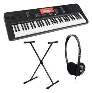 Leuchttasten Keyboard 61 Tasten 580 Piano Sounds Set Ständer Kopfhörer Lern USB - Bild 1 von 10