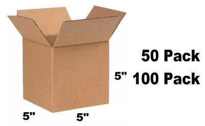 Lot of 50/100 5x5x5 Cardboard Paper Box Mailing Packing Shipping Corrugated Box - Image 1 of 2