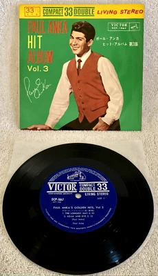 PAUL ANKA "HIT ALBUM VOL.3" ULTRA-RARE 1963 ORIGINAL JAPANESE 4-SONG EP WITH PS! - Image 1 of 2