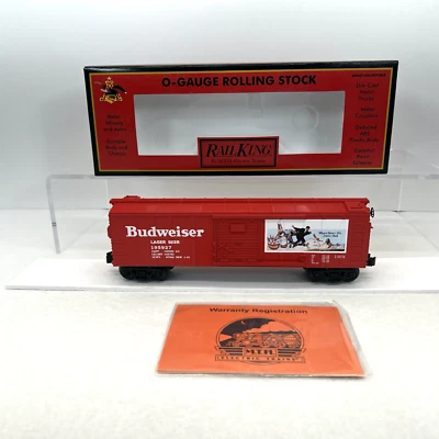 MTH RailKing 30-74583 Anheuser Busch Budweiser Beer Baseball Boxcar New O Gauge - Image 1 of 4