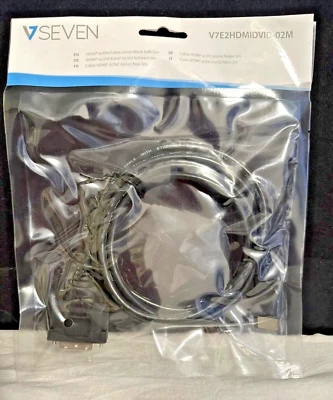 V7 HDMI to DVI-D Cable, 6.6ft,  V7E2HDMIDVID-02M-2N - Image 1 of 4