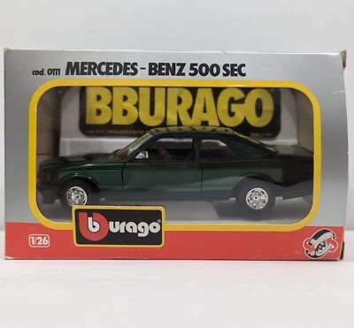 Bburago Mercedes Benz 500 SEC 1:26 Green Diecast Metal Model Rare Vintage Car - Image 1 of 4