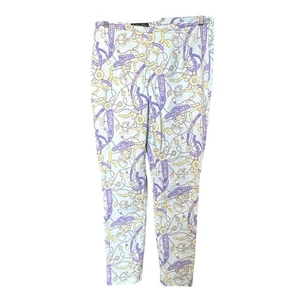 Brooks Brothers Stretch Cotton Pique Side Zip Pants Equestrian Print Size 10 - Picture 1 of 8