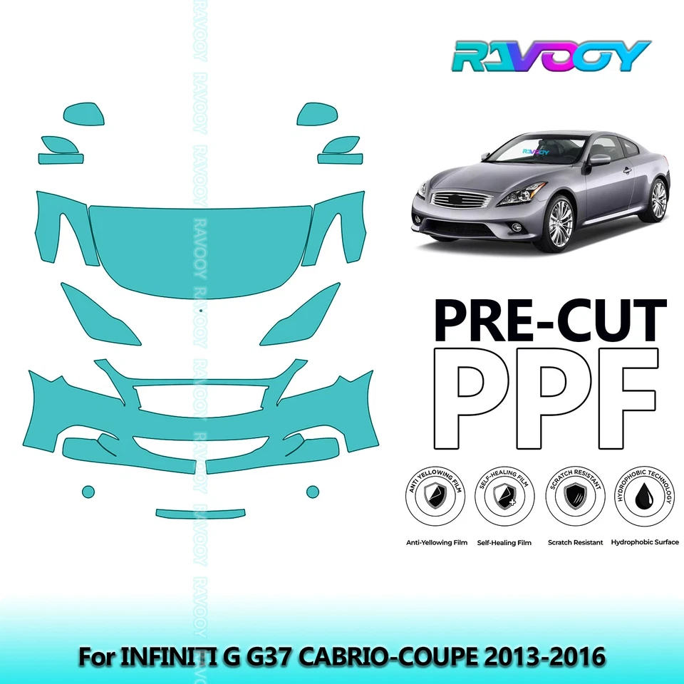Película de protección de pintura precortada PPF para Infiniti G37 Cabrio-Coupe 2013-2016 Foto 1 de 4