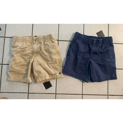  POLO Ralph Lauren Lot Of 2 Shorts Boys Sz 12 Pockets Khaki Navy Adjustable - Image 1 of 4