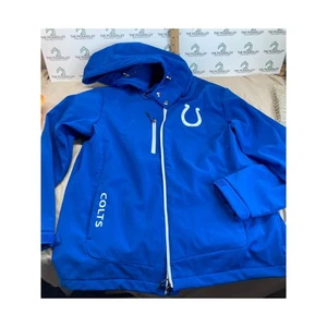NFL Indianapolis Colts Blue Hooded Softshell Jacket Full Zip Large L - Picture 1 of 5