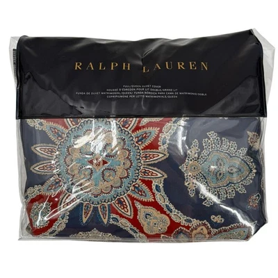 Ralph Lauren Home Full/Queen Duvet Cover 92 x 96 Archer Foulard Navy Multi NWT - Image 1 of 4