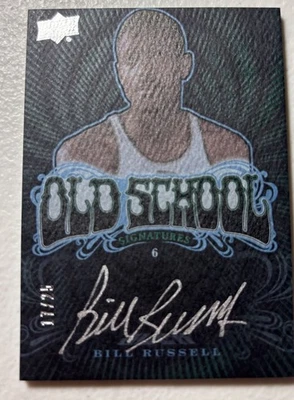 2013 Upper Deck Black: Old School Sig. /25 Auto BILL RUSSELL  San Francisco Dons - Image 1 of 3