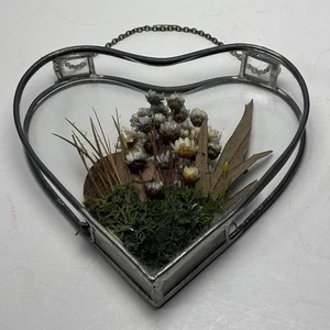 Soporte de flor seca vintage con plomo en forma de corazón pared ventana colgante decoración - Imagen 1 de 9