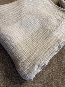PARACHUTE*Block Jacquard*LinenCotton*Duvet Cover-KingCal King 2 King Shams Cream - Picture 1 of 5