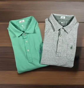 [2]Johnnie-O Hangin’ Out Polo Youth 14 Pocket Golfer Surfer Green/Striped EUC - Picture 1 of 13