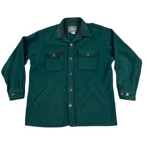 VTG Woolrich Wool Overshirt Mens Large Green Hunter Jacket Workwear Gorpcore - Picture 1 of 11
