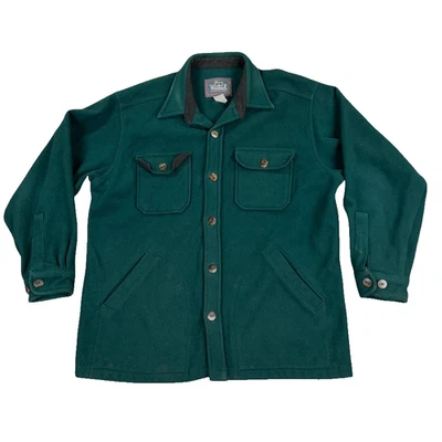 VTG Woolrich Wool Overshirt Mens Large Green Hunter Jacket Workwear Gorpcore - Image 1 of 4