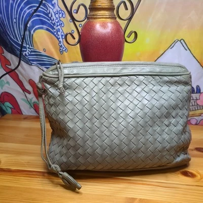 Bolso sin asas Bottega Veneta vintage verde claro Intrecciato AUTÉNTICO  Foto 1 de 4