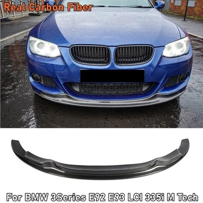 Real Carbon For BMW 3Series E92 E93 LCI 335i M Tech Front Bumper Lip Splitter US - Image 1 of 4