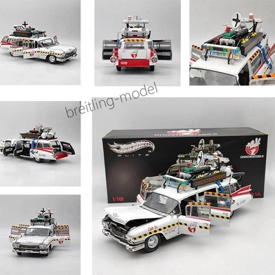HOT WHEELS 1:18  Cadillac Ghostbusters II ECTO 1A Elite X5470 Diecast Models US - Image 1 of 4