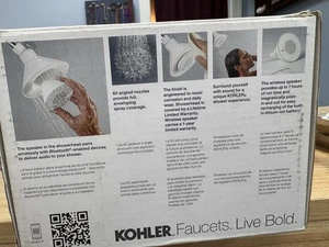 Kohler Moxie 1-Spray 5 Zoll Einzel Wandhalterung Fester Duschkopf In Weiß 9245-0 - Bild 1 von 4