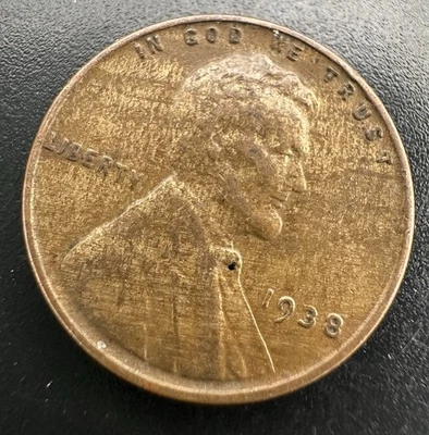 1938-Lincoln Wheat Cent Woody Penny Improper Alloy Mix Error A-269 - Image 1 of 3