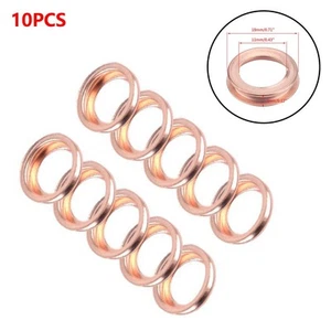 Set of Ten Copper Oil Drain Washers for Nissan and For Infiniti Vehicles - Picture 1 of 8