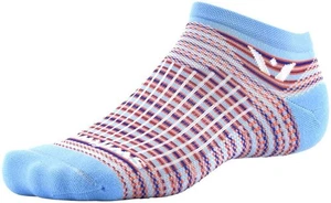 SWIFTWICK ASPIRE ZERO NO SHOW SOCKS IN Sky Blue Stripe SIZE Medium NEW - Picture 1 of 2