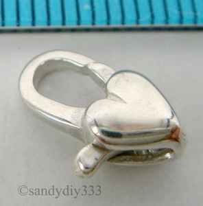 1x ITALIENISCHE STERLINGSILBER HERZ KARABINERVERSCHLUSS PERLE 11mm #153 - Bild 1 von 2