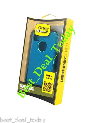 FUNDA OTTERBOX RESISTENTE DEFENSOR CON FUNDA PARA APPLE iPHONE 4S 4 VERDE AZULADO PROFUNDO Y CLARO Foto 1 de 3