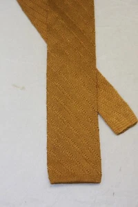 Robert Talbott Men s Yellow Knit Square End Silk Tie - Picture 1 of 6
