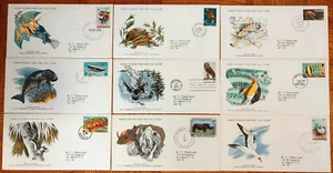 WORLDWIDE 1976-1979  WILDLIFE VERY FINE 9 x FDC + 9 CARD DIFERENT COUNTRY Set#10 - Imagen 1 de 2