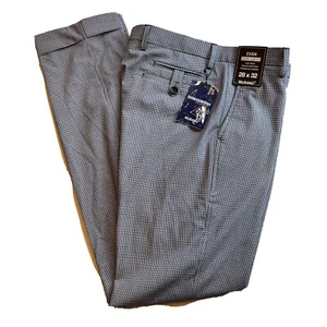 Murano Interstellar Collection Evan Extra Slim Fit Flat Front Blue White Checker - Picture 1 of 9