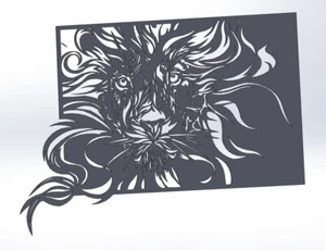 2 dxf g archivo de código CNC dxf León panel decorativo corte láser plasma router Nr.5405 - Imagen 1 de 12