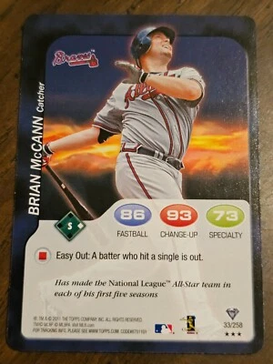 BRIAN McCANN 2011 Topps Attax Baseball #33 Atlanta Braves - Image 1 of 2