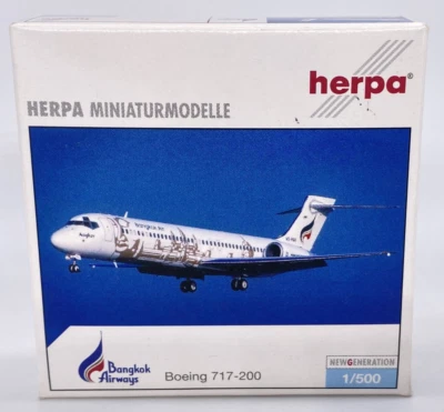 Herpa 510110 Bangkok Airways Boeing 717-200 Angkor 1:500 Diecast Model NOB New - Image 1 of 4