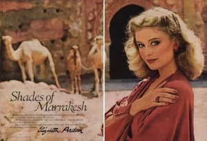 Elizabeth Arden Shades of Marrakech 1979 anuncio de revista de 2 páginas - Imagen 1 de 1